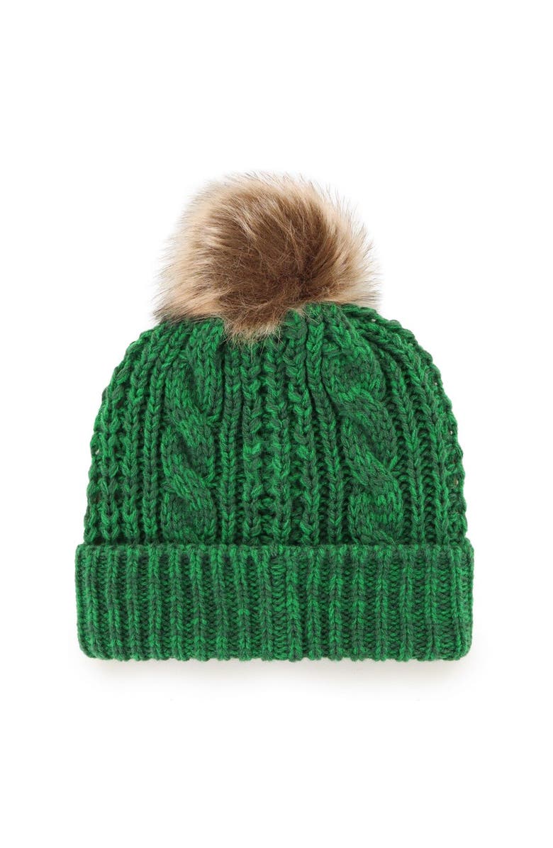 '47 Women's '47 Green Green Bay Packers Logo Meeko Cuffed Knit Hat with Pom, Alternate, color, Green