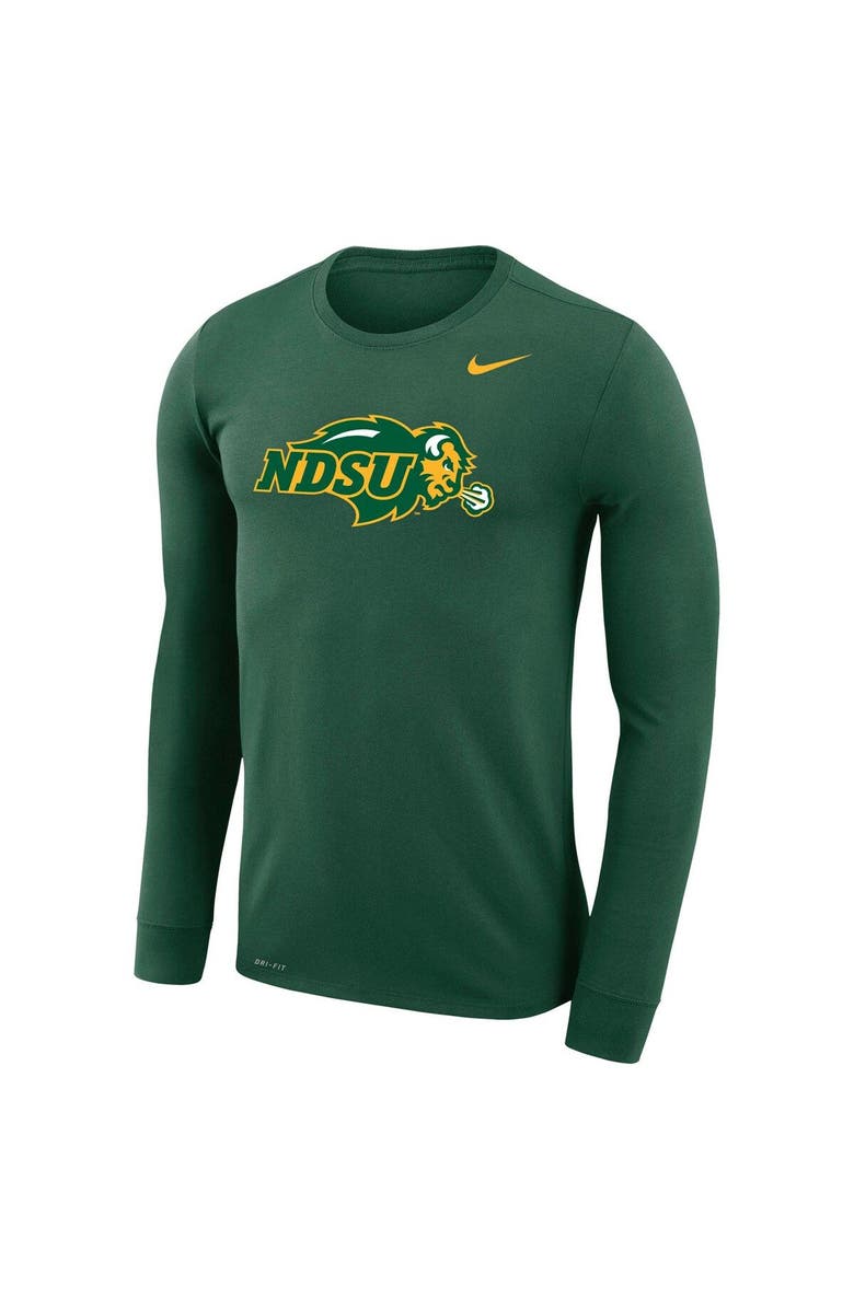 Nike Men's Nike Green NDSU Bison School Logo Legend Performance Long Sleeve T-Shirt, Alternate, color,