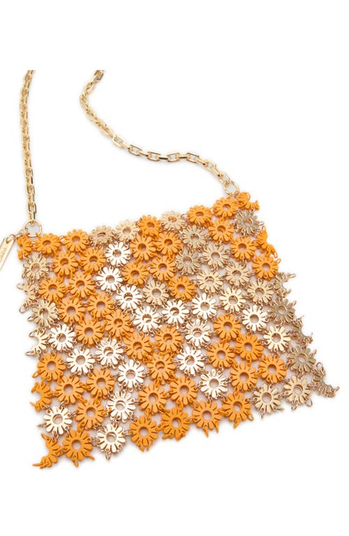 Mango Flower Metal Shoulder Bag In Orange