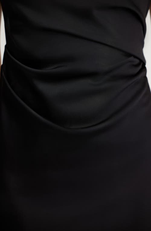 Significant Other Lucile Strapless Satin Gown With Train In Black