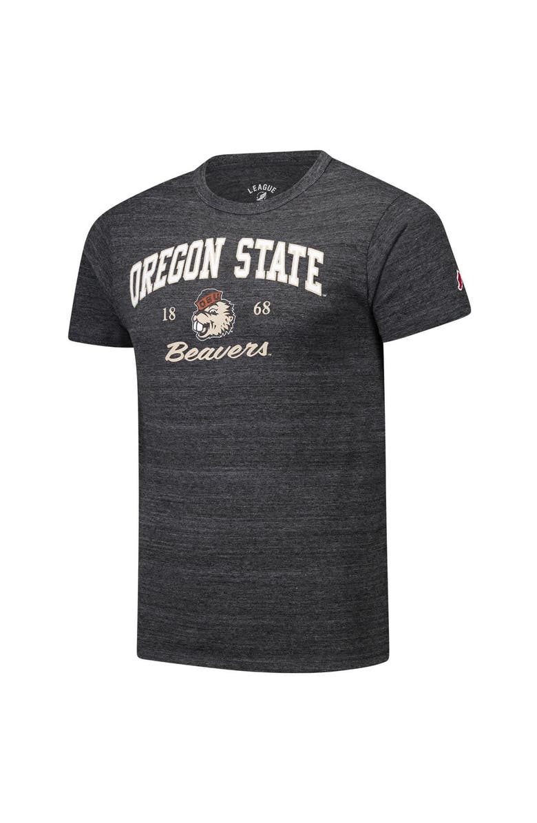 LEAGUE COLLEGIATE WEAR Men's League Collegiate Wear Charcoal Oregon State Beavers Arch Script Victory Falls Tri-Blend T-Shirt, Alternate, color, Charcoal