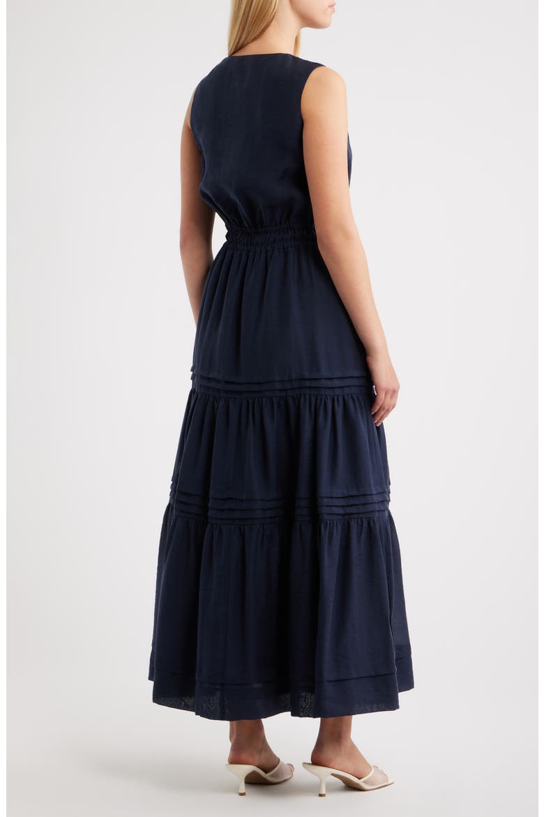 Pleated Maxi Dress, Alternate, color, MEDIEVAL BLUE