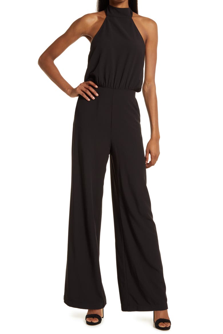 Moment for Life Halter Jumpsuit, Main, color, BLACK