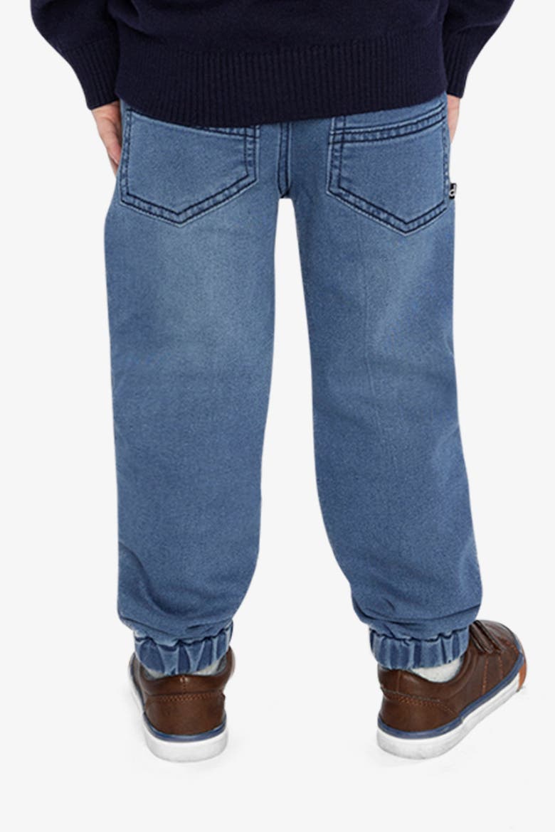 Elastic Cuffs Relaxed French Terry Denim Jogger Pants, Alternate, color, Light Blue Denim