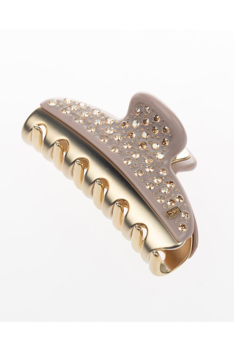Vendome Crystals Medium Hair Clip, Alternate, color, Taupe