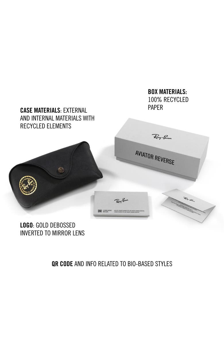 Ray-Ban Reverse 62mm Oversize Aviator Sunglasses, Alternate, color, Dark Blue