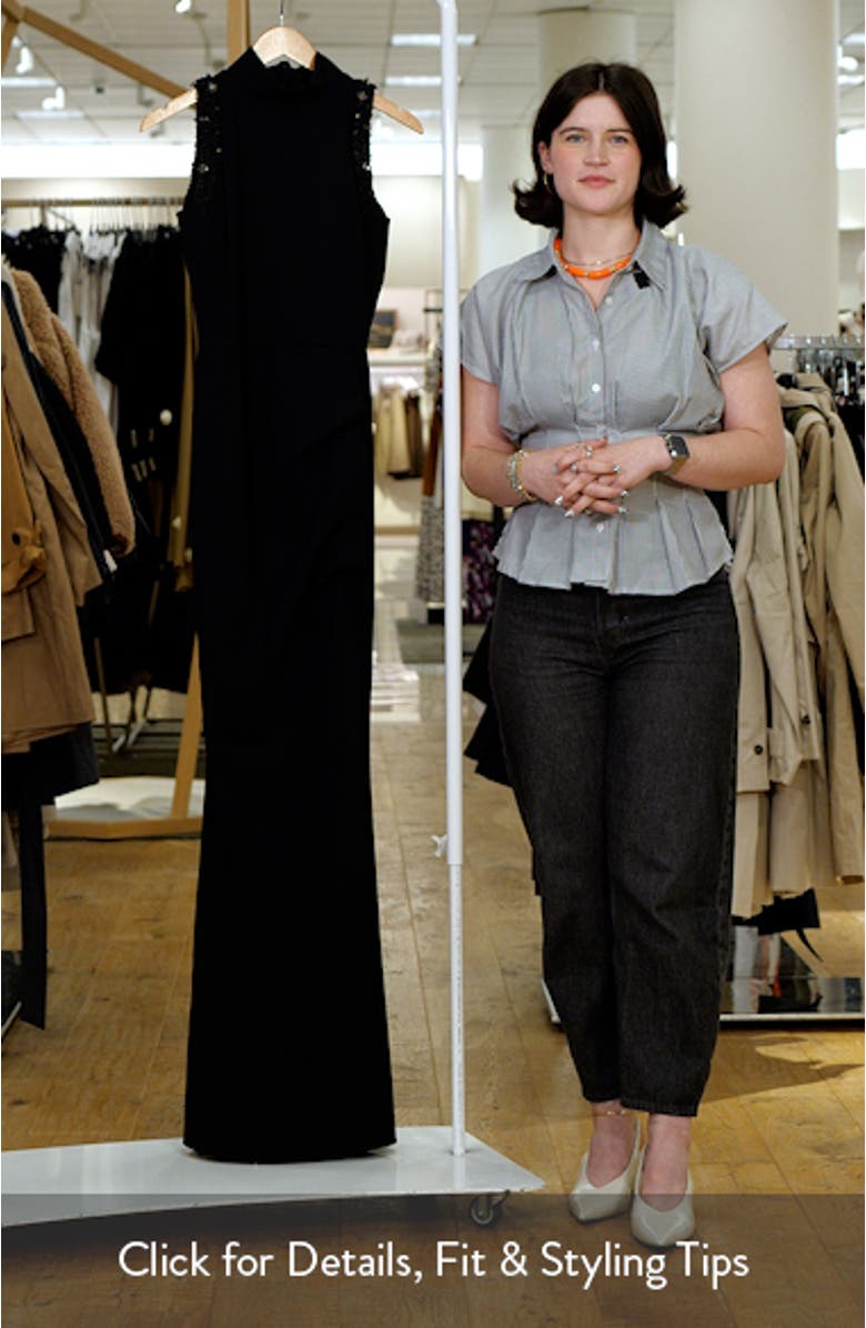 Siman Bead Detail Sleeveless Mermaid Gown, sales video thumbnail