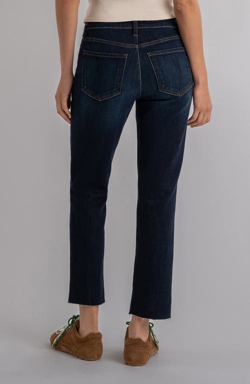 Kut From The Kloth Reese Fab Ab Raw Hem Ankle Slim Straight Leg Jeans In Blue