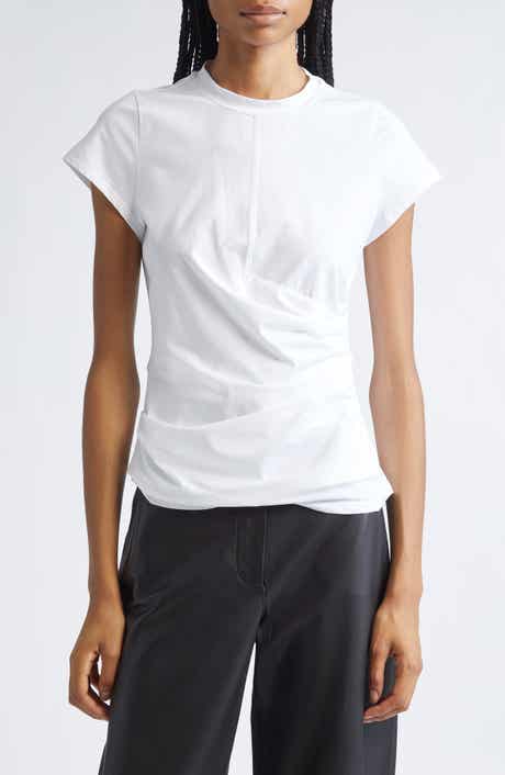 Draped Stretch Cotton T-Shirt