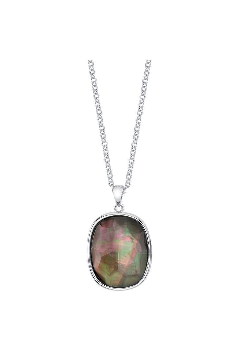 Black Mother of Pearl Cultured Pearl Peyton Pendant Necklace, Main, color, Black Mother of Pearl