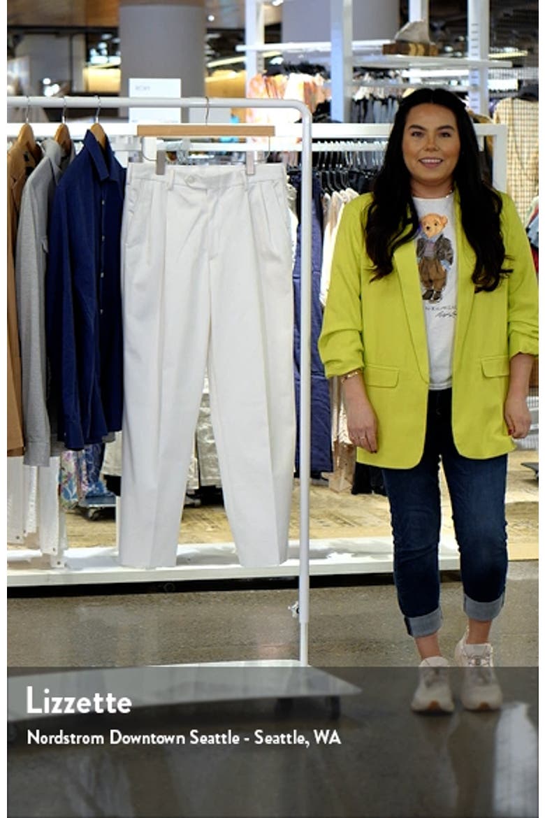 Classic Fit Pleated Cotton Twill Trousers video