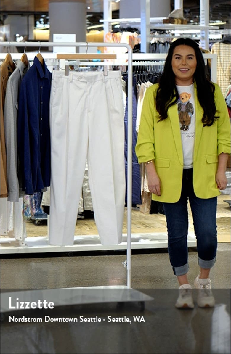 Classic Fit Pleated Cotton Twill Trousers, sales video thumbnail