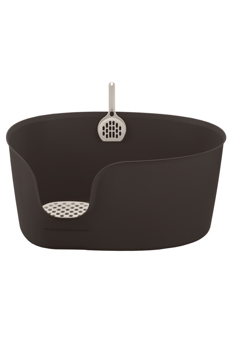 Richell PAW TRAX High Wall Cat Litter Box XL, High Sides Cat Litter Box w/Scoop, Alternate, color, 