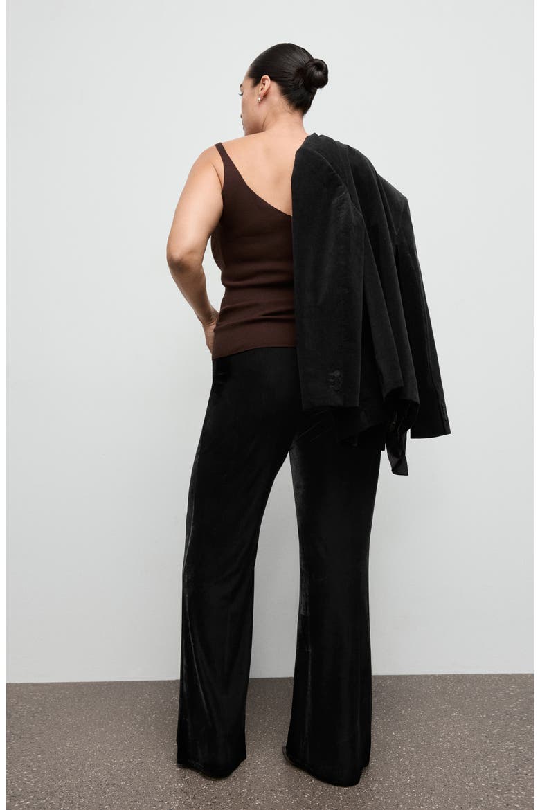 Mid Rise Velvet Pants, Alternate, color, BLACK