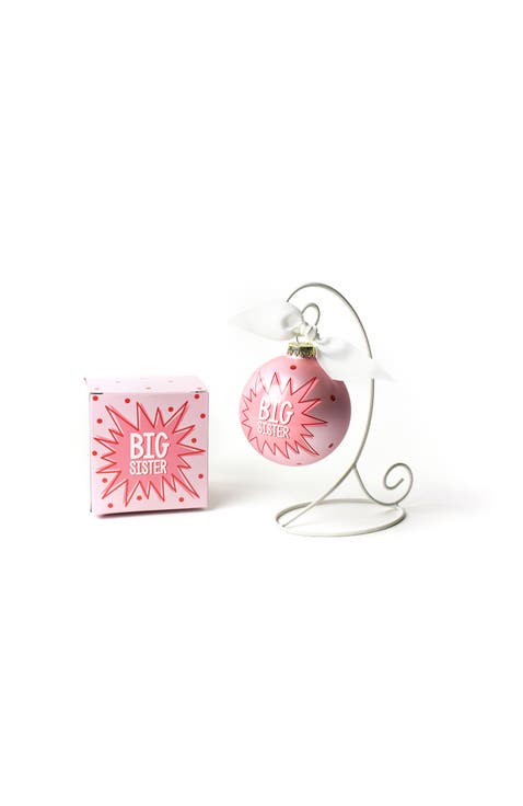 Bam Big Sister Glass Ornament with White Stand