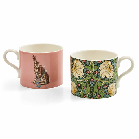 Morris & Co Set of 2 Porcelain Mugs, 12 oz