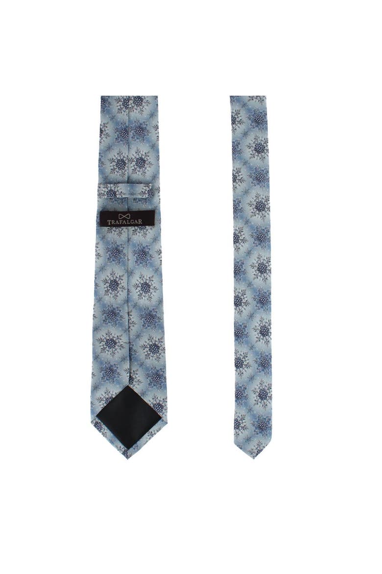 Big and Tall Clarence The Classy Snowflake Silk Holiday Necktie, Alternate, color, Light Blue