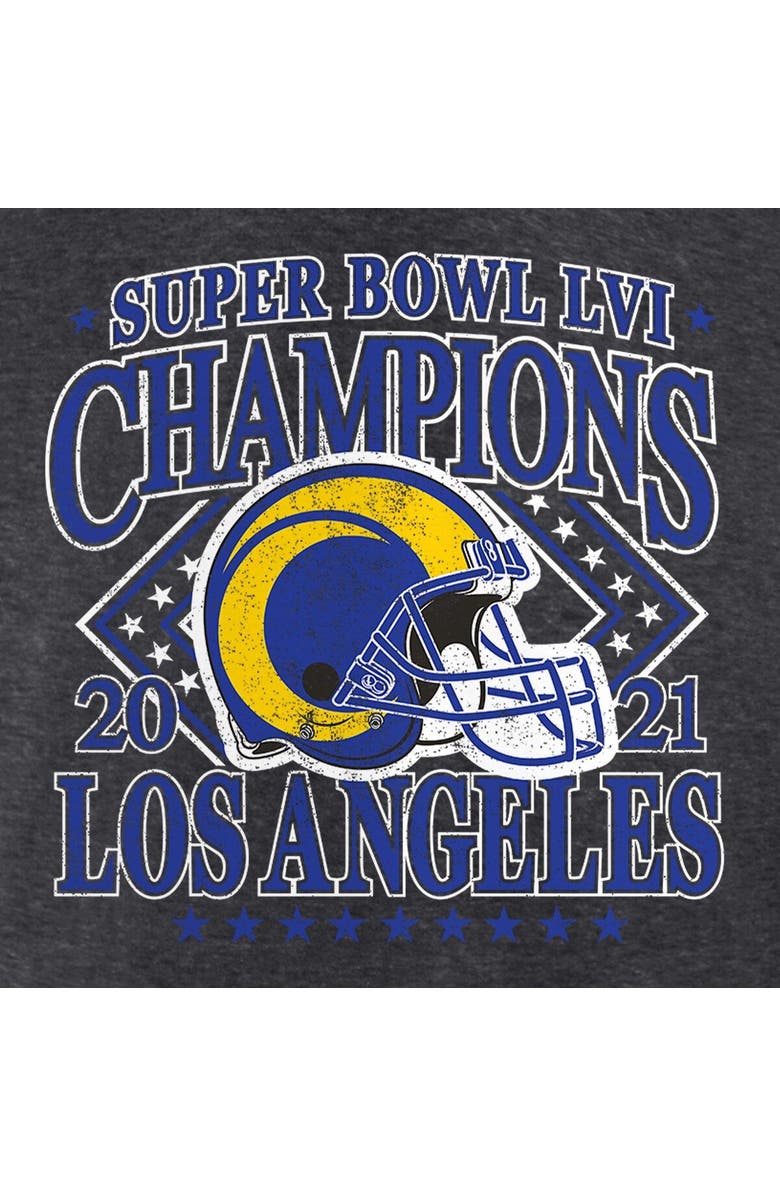 FANATICS Women's Fanatics Branded Heathered Charcoal Los Angeles Rams Super Bowl LVI Champions Retro Pullover Hoodie, Alternate, color, Heather Charcoal
