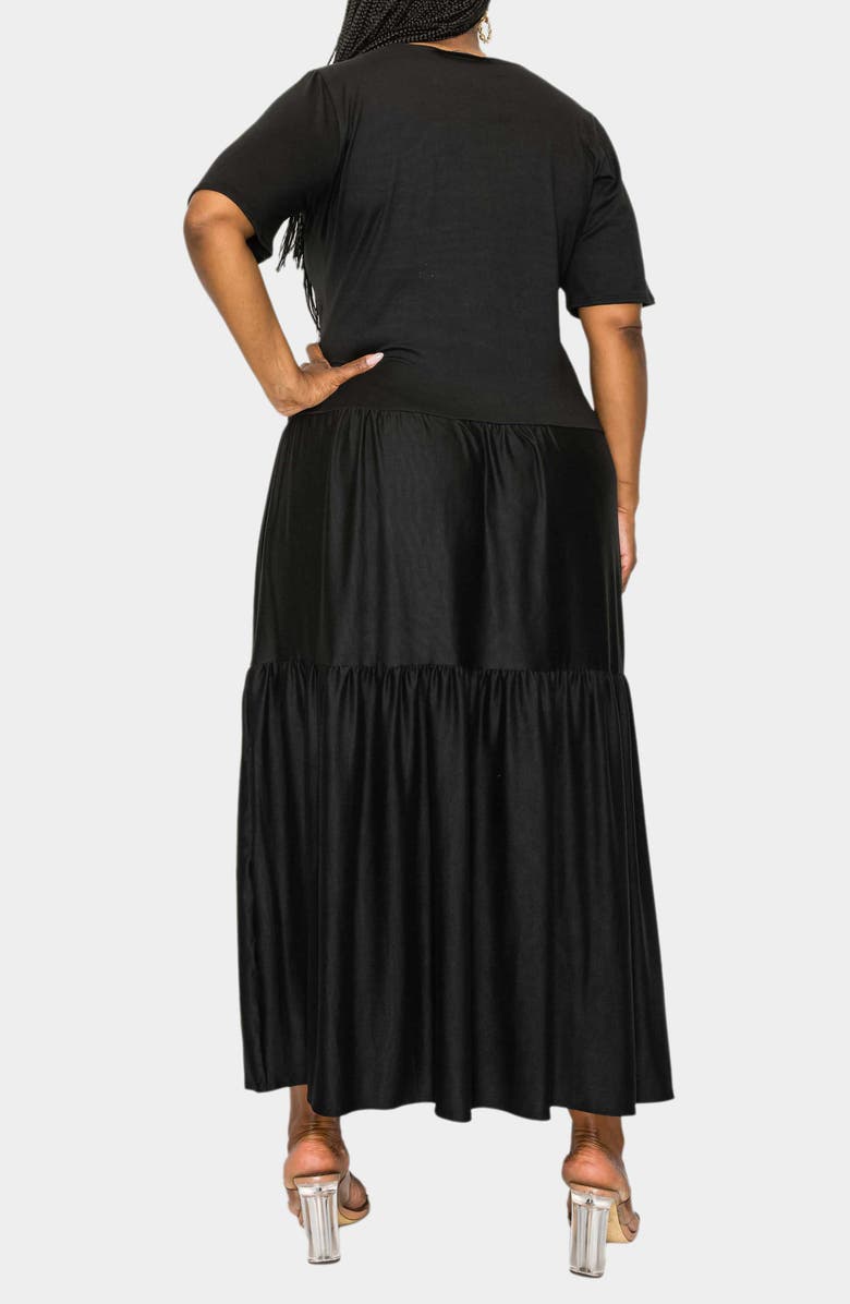 L I V D Jourdan Tiered Maxi Dress, Alternate, color, Black