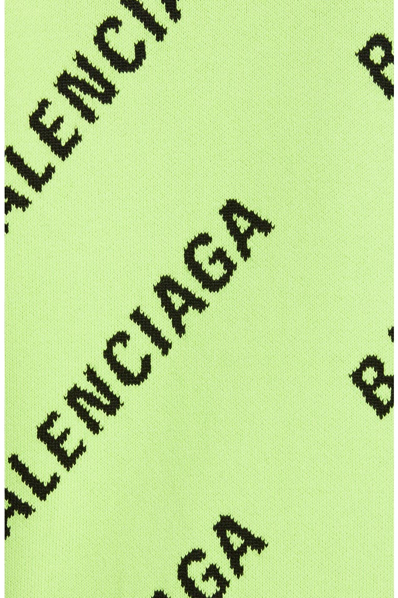 Logo Jacquard Cotton Blend Sweater, Alternate, color, ACID GREEN/ BLACK