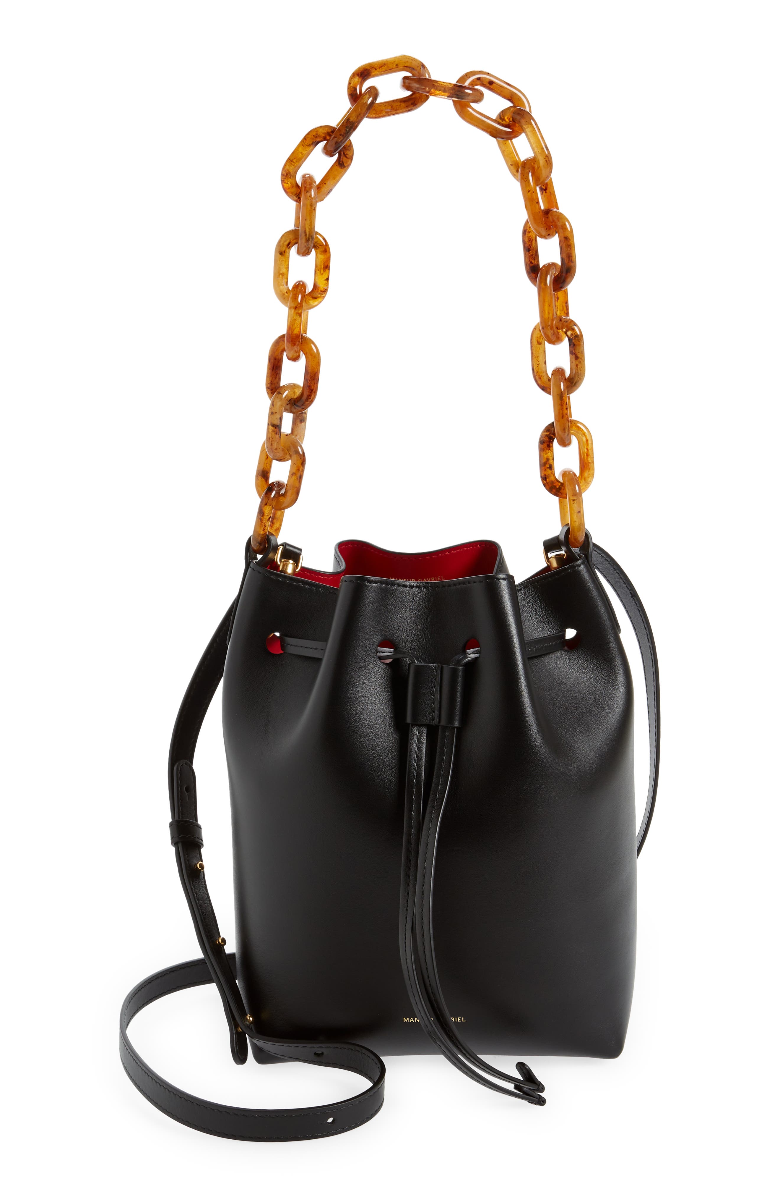 Mansur Gavriel Mini Twist Leather Bucket Bag, Main, color, 
