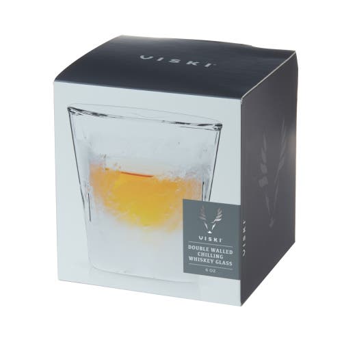 Viski Glacier Double Walled Chilling Whiskey Glass In Clear