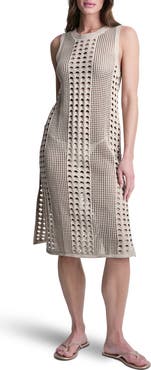 DKNY Mixed Open Stitch Sleeveless Cover Up Dress