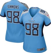 Nike Women's Nike Jeffery Simmons  Light Blue Tennessee Titans Team Game Jersey