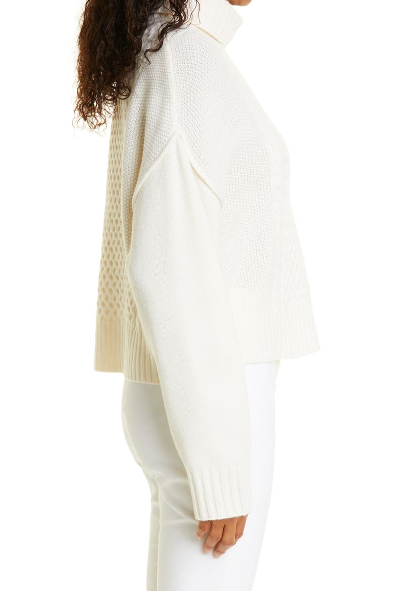 Turtleneck Wool Sweater, Alternate, color, ALABASTER