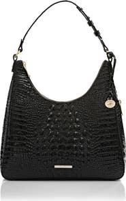 Brahmin Tabitha Croc Embossed Leather Shoulder Bag