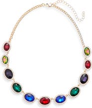 Tasha Oval Crystal & Cubic Zirconia Halo Station Necklace