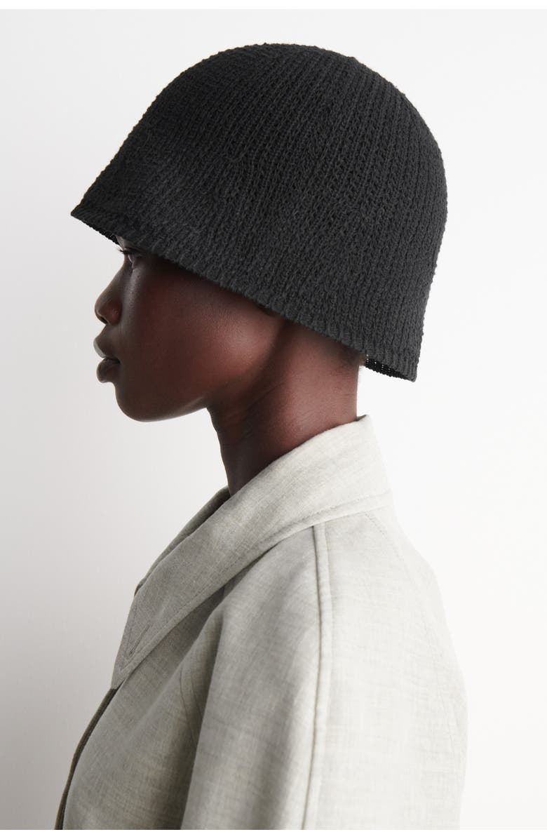 COS Open-Knit Bucket Hat, Alternate, color, Black