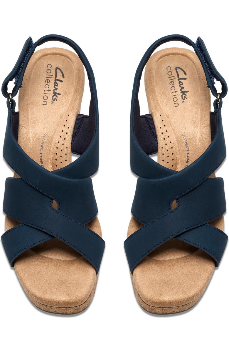 Clarks<sup>®</sup> Nerisa Grace Platform Sandal, Alternate, color, Navy Nubuck