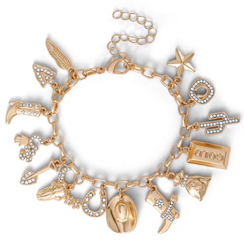 Gold-Tone Mixed Charm Toggle Bracelet