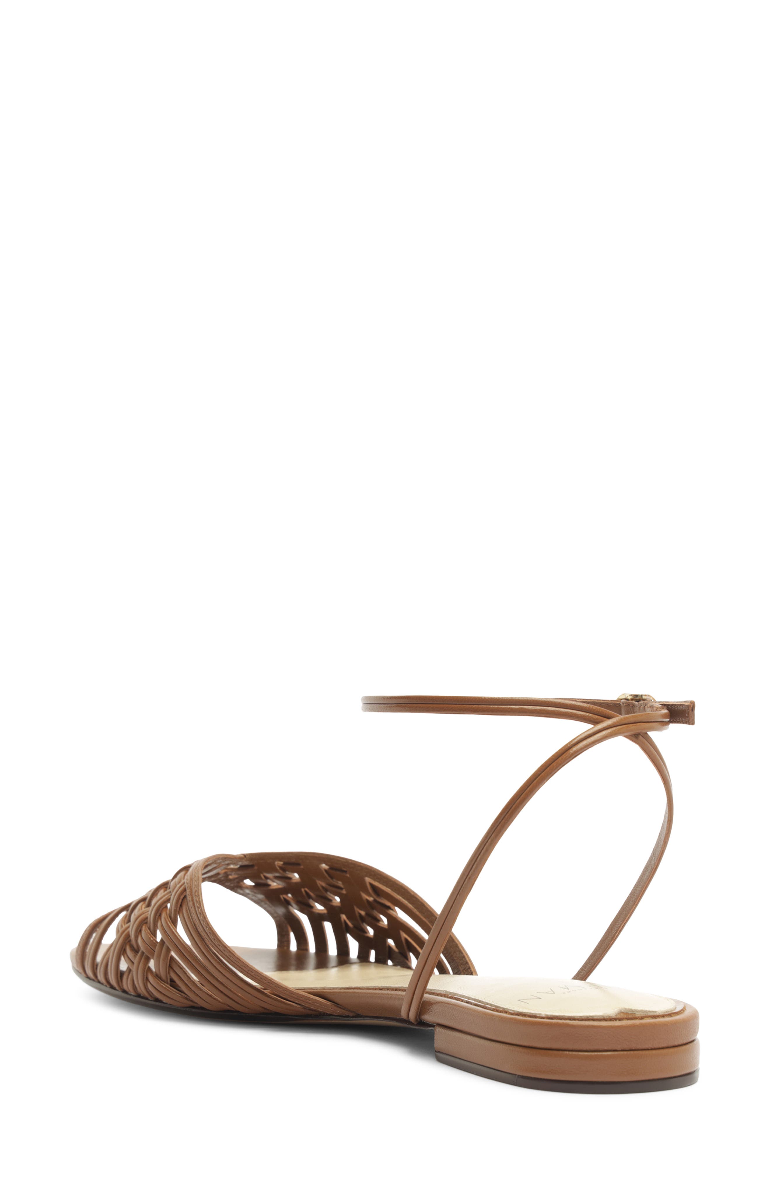Alexandre Birman Lilian Woven Flat Ankle Strap Sandal, Alternate, color, Espresso