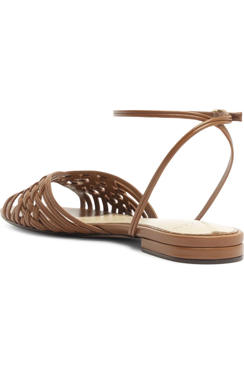Alexandre Birman Lilian Woven Flat Ankle Strap Sandal, Alternate, color, Espresso