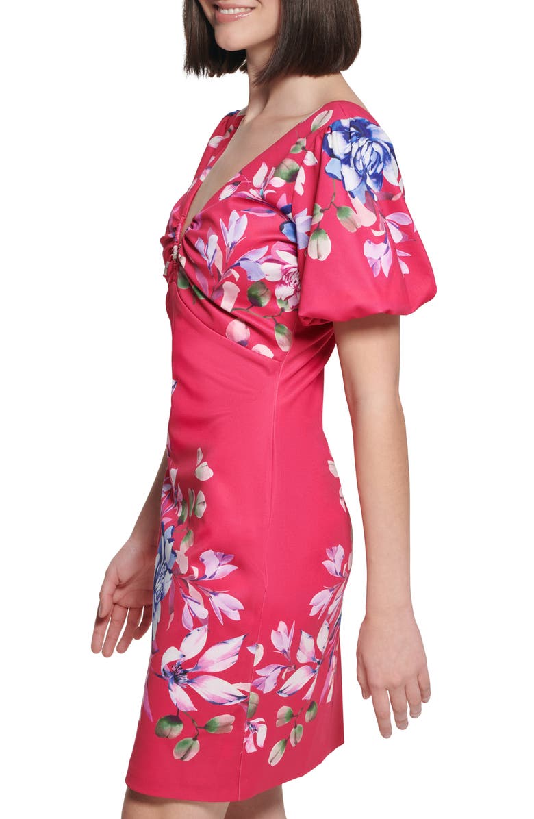 GUESS Floral Puff Sleeve Sheath Dress, Alternate, color,