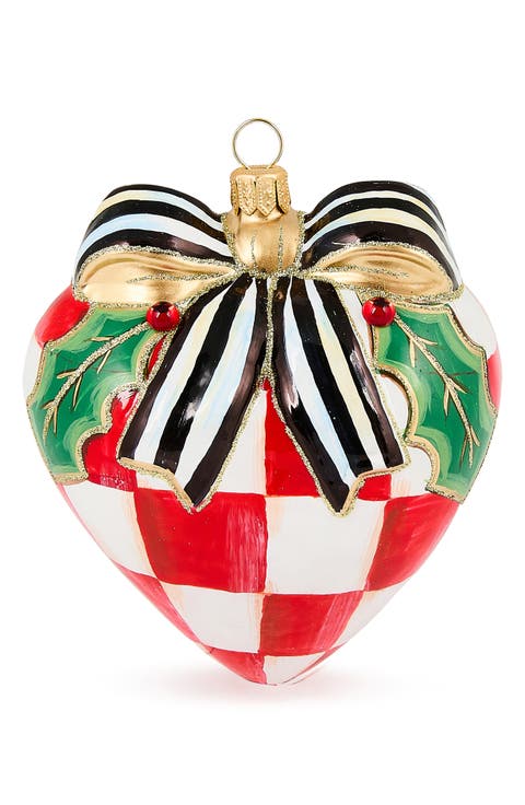 Check it Out Red Heart Glass Ornament