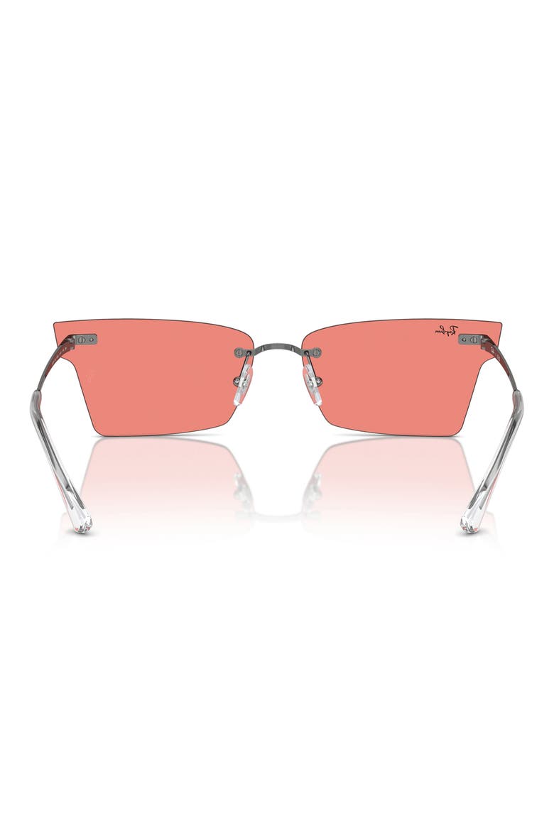 64mm Frameless Butterfly Sunglasses, Alternate, color, PINK