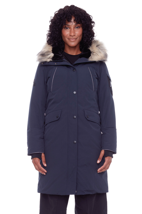 LAURENTIAN - Vegan Down Long Parka Winter with Faux Fur Hood