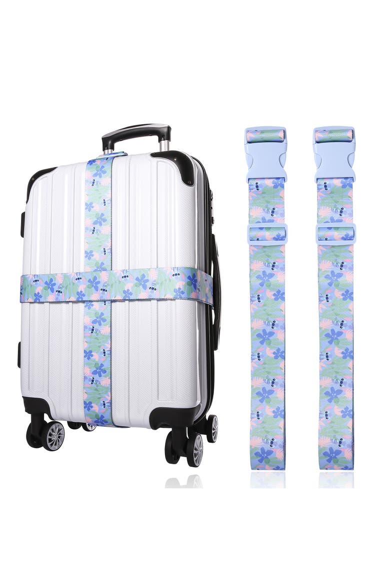 Stitch Tropical 2-Piece Luggage Strap Set, Main, color, Blue