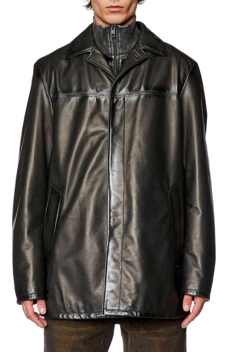 DIESEL<sup>®</sup> Nico Leather Jacket, Main, color, 
