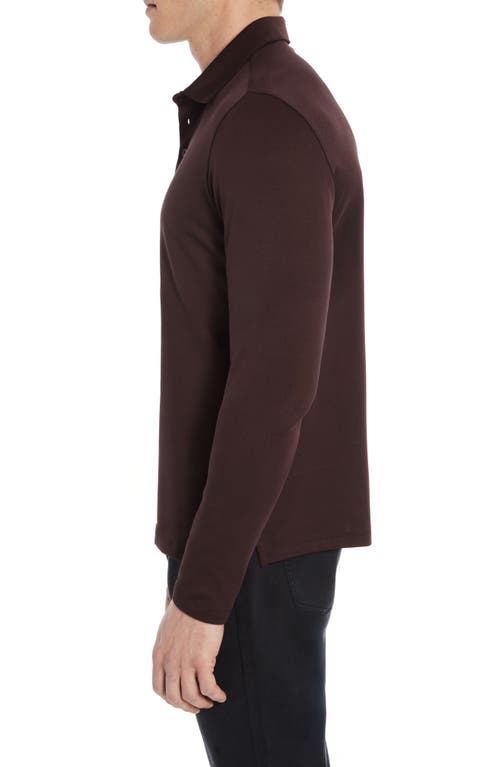 Robert Barakett Luciano Long Sleeve Twill Polo In Red