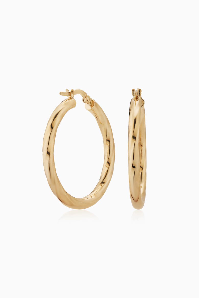 10K Gold Goddess Hoops Earrings, Main, color, Yellow Gold