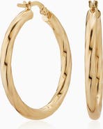 Oradina 10K Gold Goddess Hoops Earrings