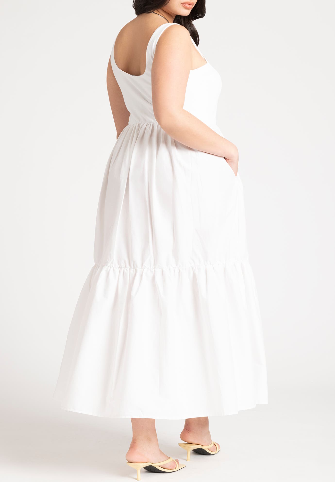Mixed Fabric Tank Dress - image 2