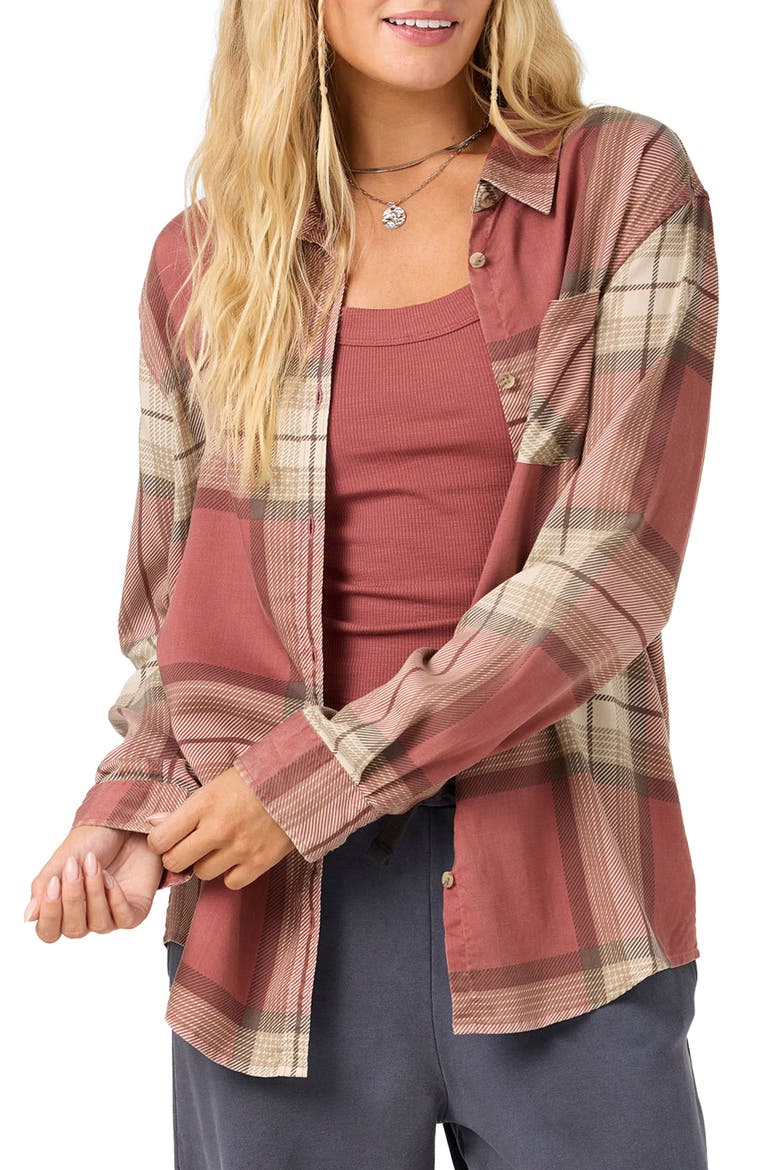 Logan Plaid Flannel Shirt, Alternate, color, APPLE BUTTER