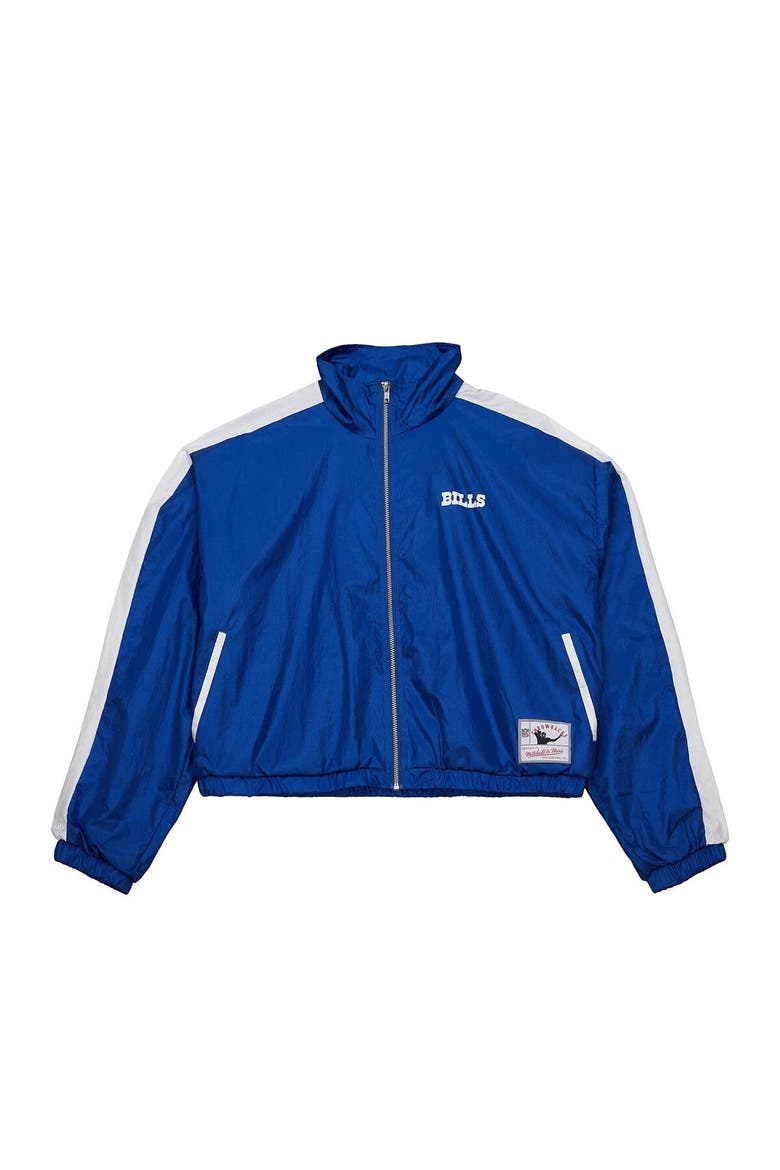 Women's Mitchell & Ness Royal Buffalo Bills Nylon Cropped Full-Zip Jacket, Alternate, color, Royal