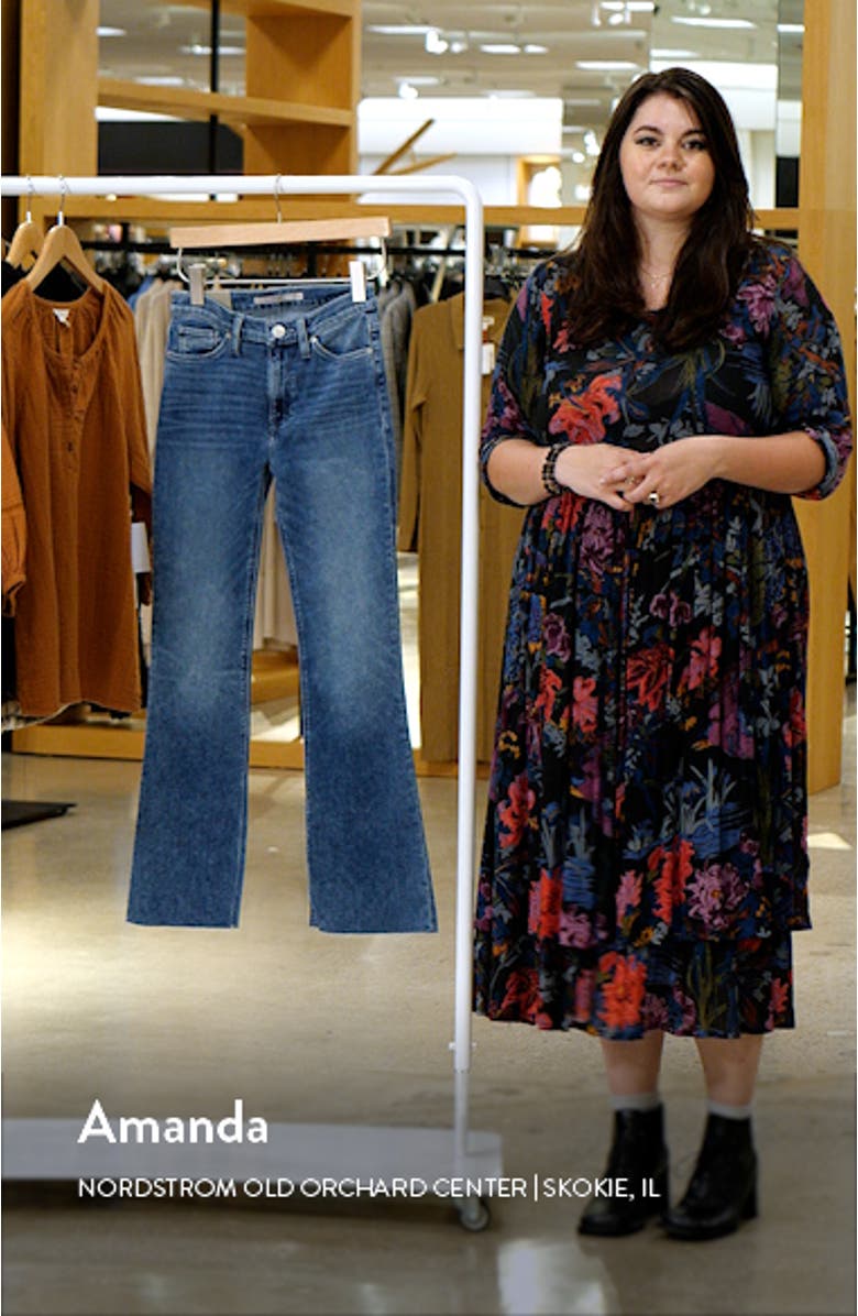 Nico Raw Hem Mid Rise Bootcut Jeans, sales video thumbnail