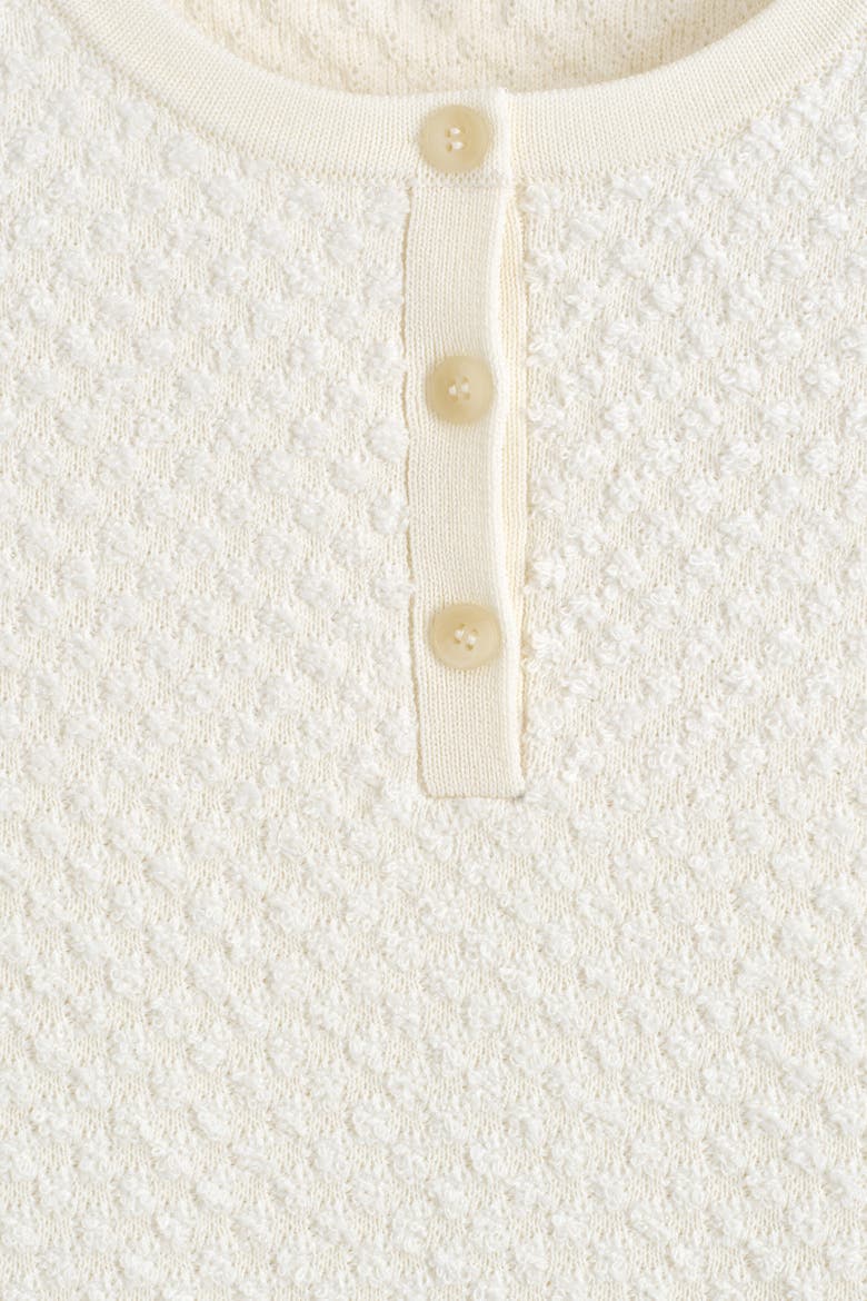 Jacquard-knit Henley T-shirt, Alternate, color, CREAM